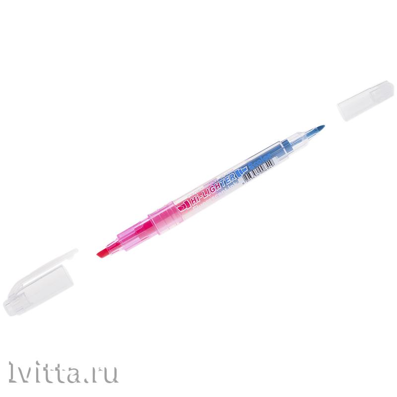 Текстовыделитель двусторонний (розовый-голубой) 1-3 мм