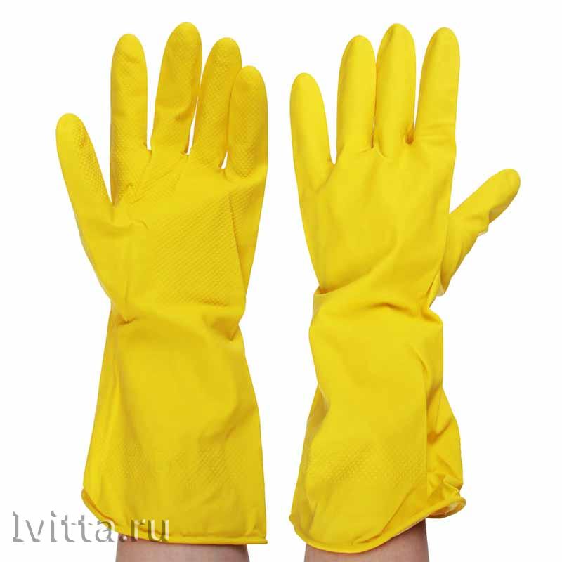 Перчатки резиновые желтые Размер S