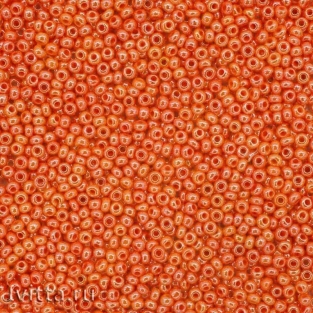 Бисер Оранжевый непрозрачный с покрытием 10/0, круг.отв., 20гр Preciosa