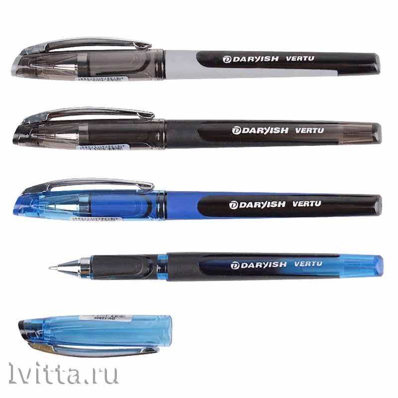 Ручка шариковая синяя Vertu DV-12806 корпус с резиновым держателем