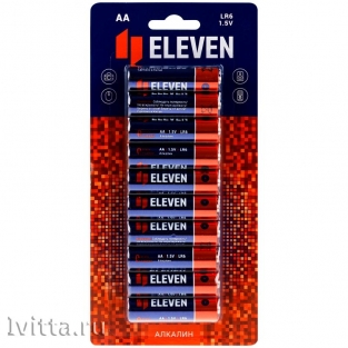 Батарейка Eleven AA (LR6) алкалиновая (10 штук на блистере)