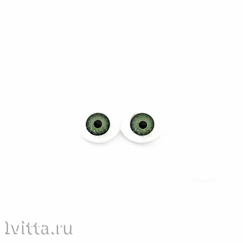 Глазки овальные № 8, цв. зеленый (6 шт. в упак.)
