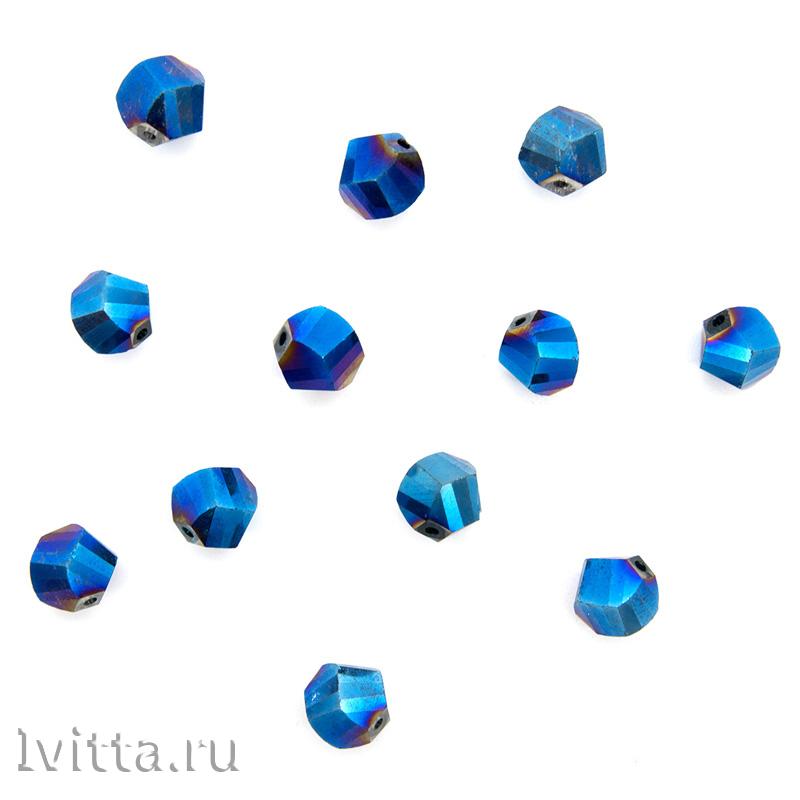 Бусины стеклянные, 10 мм, упак./12 шт., Астра Premium (цвет синий)