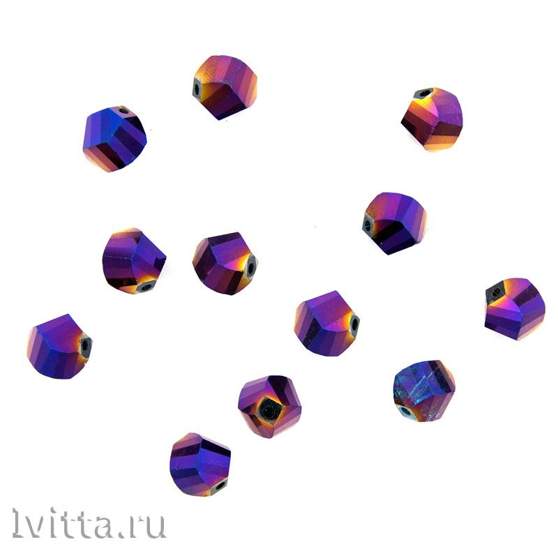 Бусины стеклянные, 10 мм, упак./12 шт., Астра Premium (цвет фиолетовый)