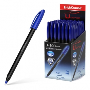 Ручка шариковая ErichKrause U-108 Black Edition Stick 1.0 синяя