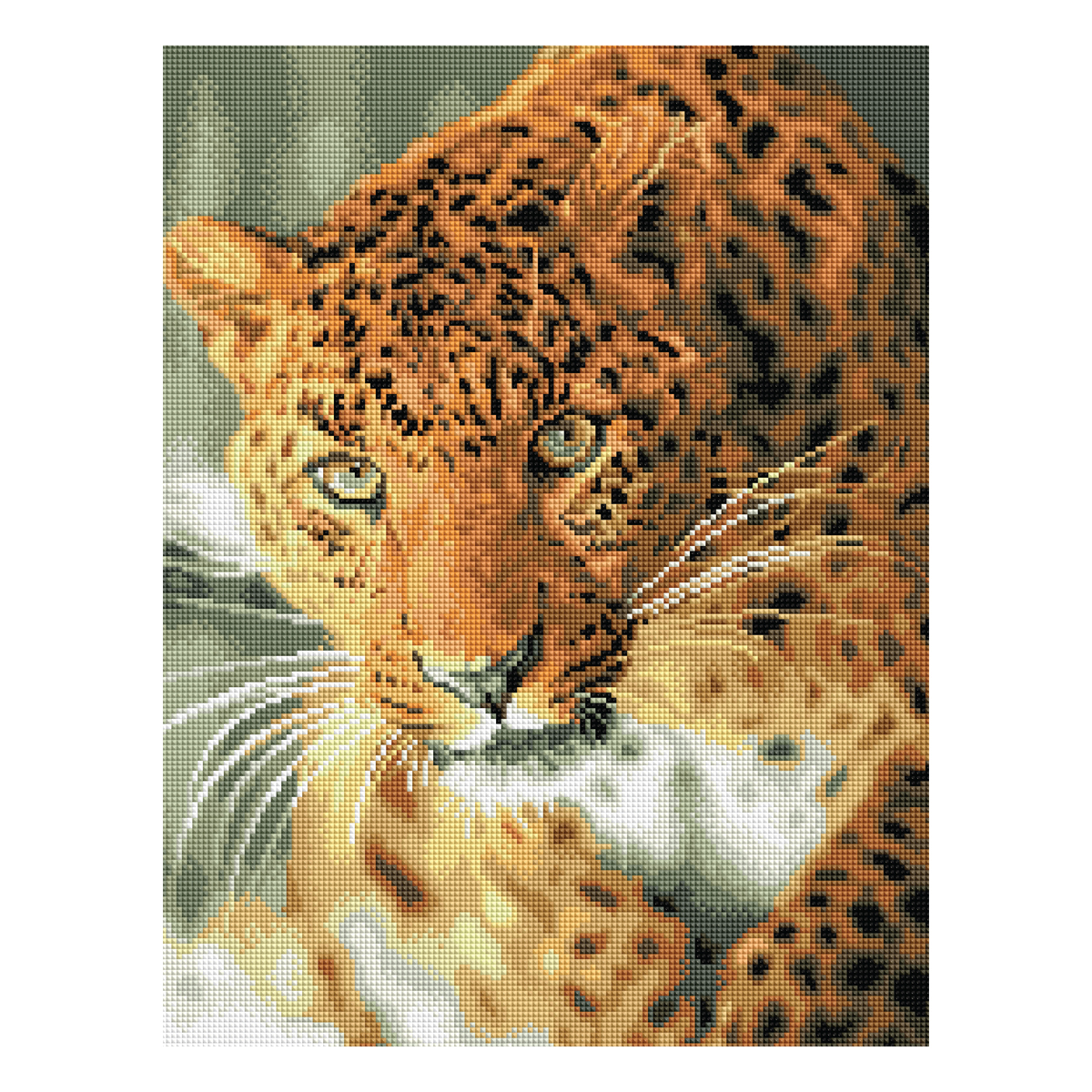 Алмазная мозаика ТРИ СОВЫ "Леопард", 40*50см, холст на деревянном подрамнике, картонная коробка с пластиковой ручкой