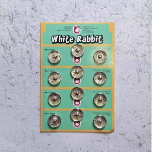 Кнопки пришивные White Rabbit 20мм, 12пар (серебро)
