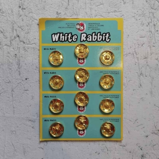 Кнопки пришивные White Rabbit 20мм, 12пар (золото)