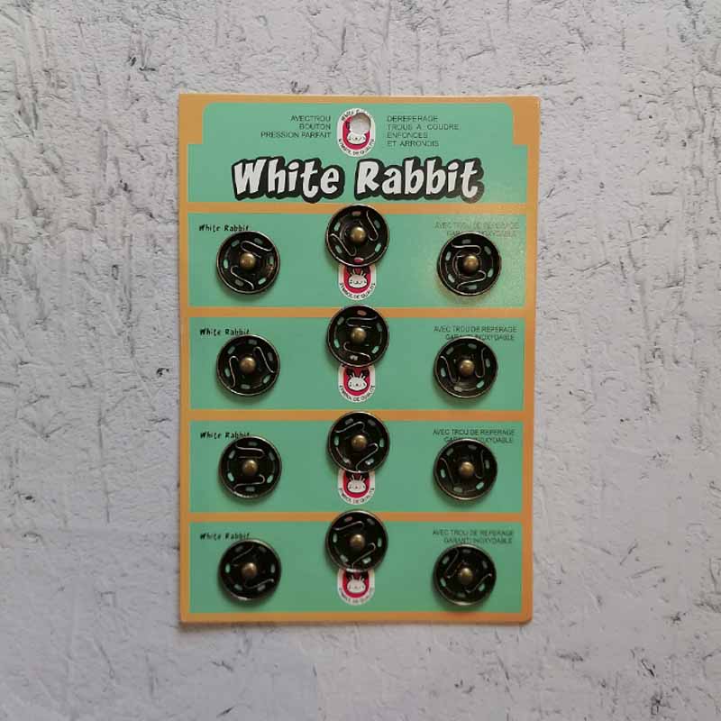 Кнопки пришивные White Rabbit 20мм, 12пар (бронза)
