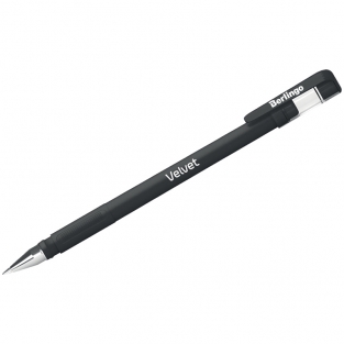 Ручка гелевая Berlingo Velvet черная, 0,5мм, прорезиненный корпус