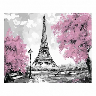 Картина по номерам на холсте ТРИ СОВЫ "Париж", 40*50, c поталью, акриловыми красками и кистями