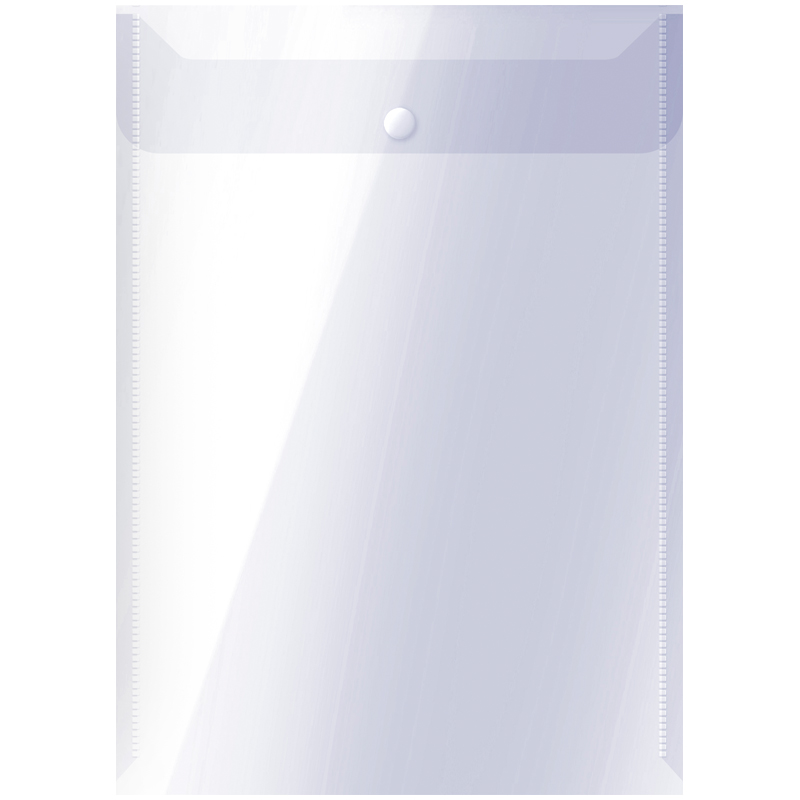 Папка-конверт на кнопке OfficeSpace А4, вертикальная, 150мкм, пластик, прозрачная