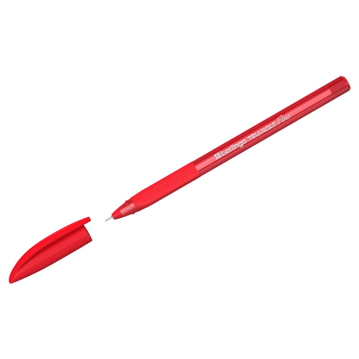 Ручка шариковая Berlingo "Triangle Fine" красная, 0,3мм, трехгран., грип