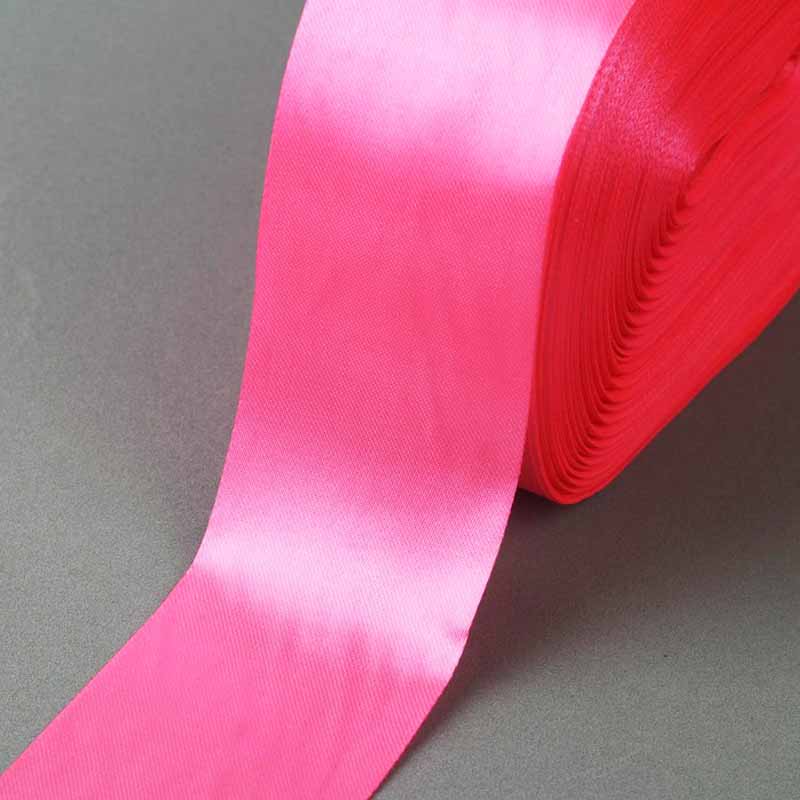 Лента атласная ярко-розовая, 50 мм