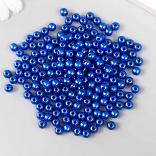 Бусины Королевский синий 0,6см (пластик) - 50шт.