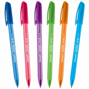 Ручка шариковая  Luxor InkGlide 100 Icy синяя 0.7мм трехгранная