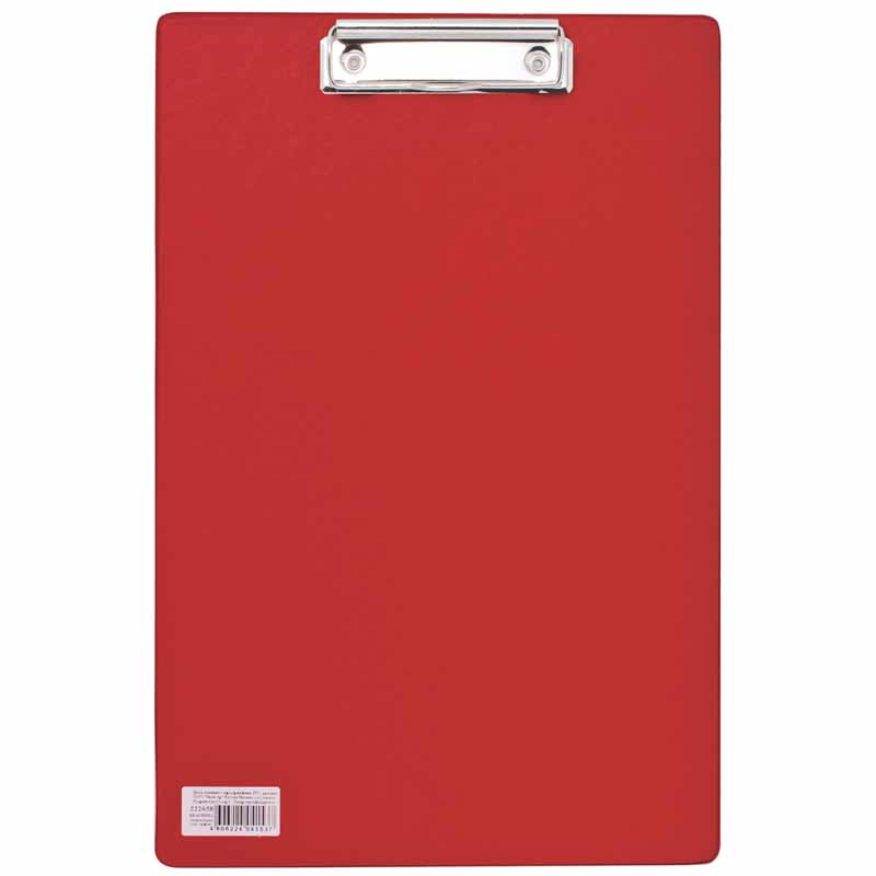 Планшет BRAUBERG Comfort с прижимом А4 (230х350 мм), картон/ПВХ, красный