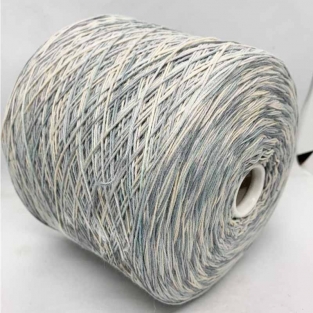 Пряжа Cotton print / RiGo 100% хлопок (серый, голубой, белый - принт) 550м/100г