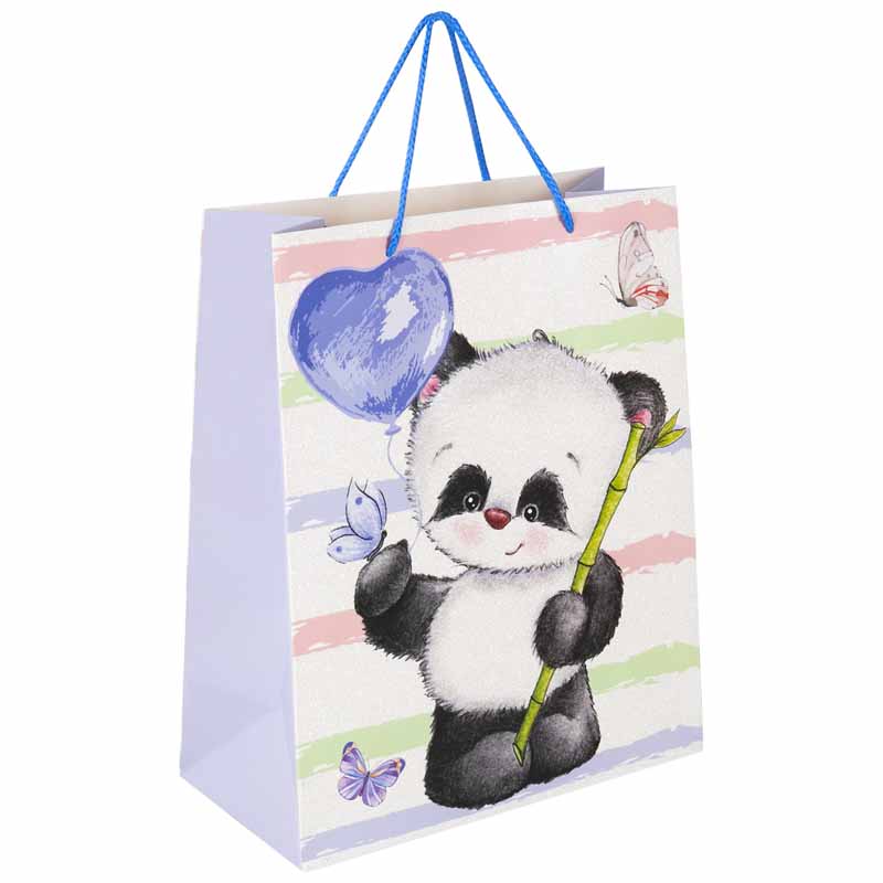 Пакет подарочный Lovely Panda 26*32*13 глиттер