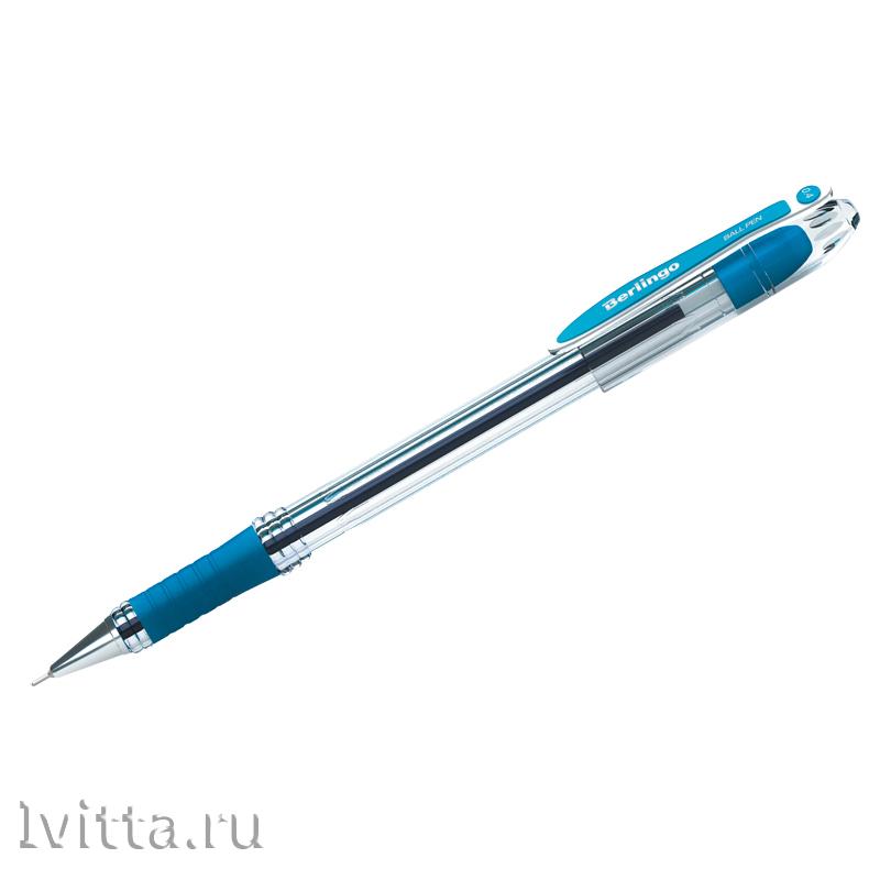 Ручка шариковая Berlingo I-10, синяя, грип