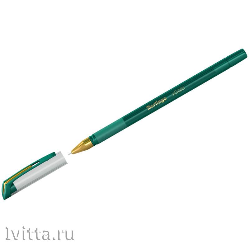 Ручка шариковая Berlingo xGold зеленая 0,7мм
