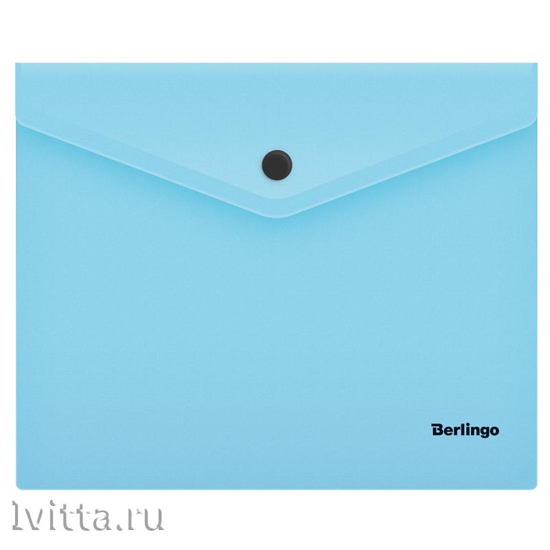 Папка-конверт на кнопке Berlingo Instinct, А5+, 180мкм, аквамарин