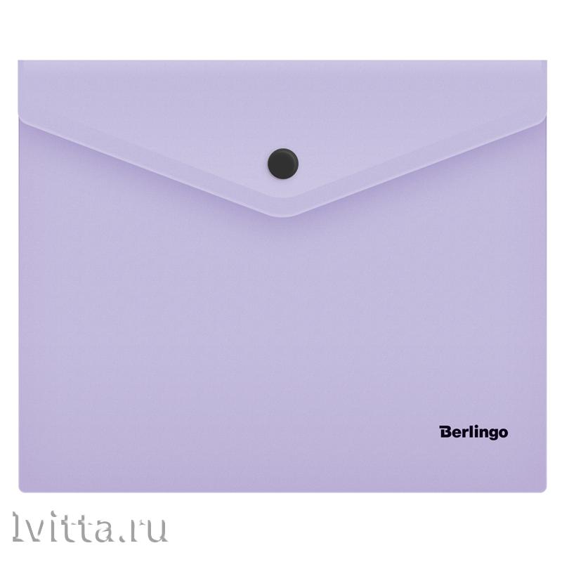 Папка-конверт на кнопке Berlingo Instinct, А5+, 180мкм, лаванда