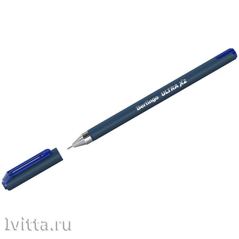 Ручка шариковая Berlingo Ultra X2, синяя, 0,7, игольчатый стержень