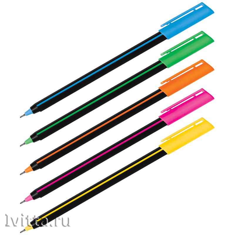 Ручка шариковая Luxor Stick Soft Touch синяя, 0,7мм, корпус ассорти